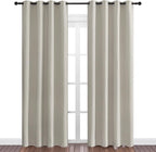 NICETOWN Natural Room Darkening Curtains 86" Long for Boho Farmhouse Home Decoration, Window Treatment Total Privacy Drape Panels for Bedroom Living Room Guest Room (55" Wide, Set of 2)