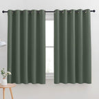 NICETOWN Thermal Insulated Dark Mallard Blackout Curtains for Bedroom, Window Treatment Solid Grommet Room Darkening Drape Panels for Bedroom (Set of 2, 70 by 63 inches Long)