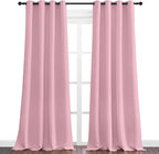 NICETOWN Crystal Pink Blackout Curtains 120" Long for Office, Dining Room, Guest Room, 55" Wide, 2 Pieces, Sound Reducing Heat and Cold Block Curtain Panels for Modern Room Decorative