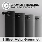 SimpleHome 100% Blackout Ombre Bedroom Curtains Black and Greyish White,45L