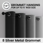 SimpleHome 100% Blackout Ombre Bedroom Curtains Black and Greyish White,45L