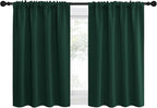 NICETOWN 2 Panels Blackout Curtains, Rod Pocket Thermal Insulated Drapes for Kitchen, Heavy Duty Small Window Treatment for Dorm Room, Studio Apartment, Basement (Hunter Green, W42 x L30)