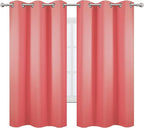 LEMOMO Coral Blackout Curtains 42 x 63 Inch Length/Set of 2 Curtain Panels/Thermal Insulated Room Darkening Blackout Curtains for Bedroom