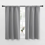 NICETOWN RV Blackout Curtains for Camper Windows, Short Room Darkening Home Decoration Thermal Insulated Rod Pocket Blackout Blinds & Drapes for Small Windows (Silver Grey, 2 Panels, W34 x L40)