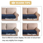 H.VERSAILTEX Velvet Stretch Couch Cushion Cover Plush Cushion Slipcover for Chair Loveseat Sofa Cushion Furniture Protector Seat Cushion Sofa Cover (2 Piece Medium Sofa Cushion Covers, Navy)