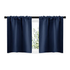 NICETOWN RV Blackout Curtains for Camper Windows, Kitchen Curtains, Short Blackout Curtains & Drapes, Thermal Insulated Rod Pocket Window Treatment Draperies for Nursery (Navy, 29" x 20", Set of 2)
