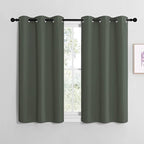 NICETOWN Modern Blackout Short Curtains, Thermal Insulated and Privacy Room Darkening Drape Panels for Boy's Guest Room Door Small Short Window (Dark Mallard, 2 Panels, W42 x L40 -Inch)