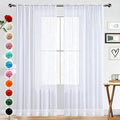 SpaceDresser Basic Rod Pocket Sheer Voile Window Curtain Panels White 1 Pair 2 Panels 70 Width 84 Inch Long for Kitchen Bedroom Children Living Room Yard(White,70 W x 84 L)