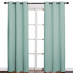NICETOWN Thermal Insulated Solid Grommet Blackout Curtains/Drape for Living Room (Aqua, 1 Pair, 42 by 84-Inch)