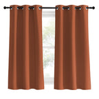 NICETOWN Blackout Curtain Panels for Girls Room, Burnt Orange, 1 Pair, 34 x 60 Inch, Nursery Essential Thermal Insulated Solid Grommet Top Blackout Drapes
