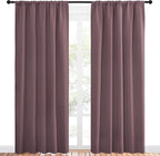 NICETOWN Room Darkening Curtains for Bedroom - Home Decoration Privacy Protection Thermal Insulated Solid Drapes/Draperies for Sliding Glass Door (Dry Rose, Set of 2, 52 x 84 inches)