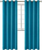 BGment Blackout Curtains - Grommet Thermal Insulated Room Darkening Bedroom and Living Room Curtains, Set of 2 Panels (52 x 120 Inch, Peacock Blue)