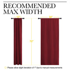 NICETOWN Christmas Burgundy Curtains Blackout Drape Panels - Lights Block Out Window Treatment Short Curtain Sets for Loft and Basement Decoration (Set of 2, 34 by 72-Inch)