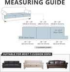 Leather Look Couch Cushion Covers Sofa Seat Slipcovers Sets Couches Furniture Protector for Sectional Armchair Loveseat Pets Kids Stretch Spandex Fabric (3 T-Cushion Sofa, Brown)
