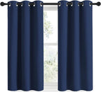 NICETOWN Blackout Draperies Curtains, All Season Thermal Insulated Solid Grommet Top Blackout Curtains/Drapes for Kid's Room (Navy, 1 Pair, 34 x 48 inches)