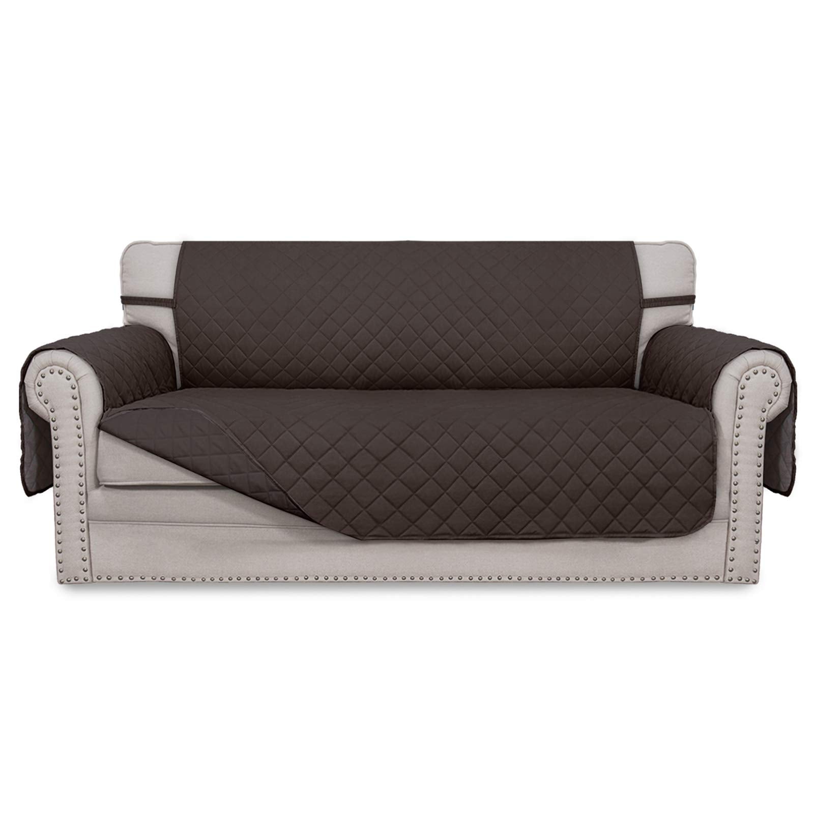 Easy-Going Reversible Couch Cover, 2 Cushion Sofa, Chocolate/Chocolate