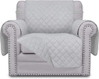 Easy-Going Chair Sofa Slipcover Reversible Sofa Cover Water Resistant Couch Cover Furniture Protector Cover with Elastic Straps for Pets Kids Children Dog Cat (Chair, Light Gray/Light Gray)