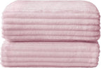 BEDELITE Fleece Blanket Twin Size – 3D Ribbed Jacquard Soft and Warm Decorative Fuzzy Blankets – Cozy, Fluffy, Plush Lightweight Throw Blankets for Couch, Bed, Sofa(Cherry Blossom, 60x80 inches)