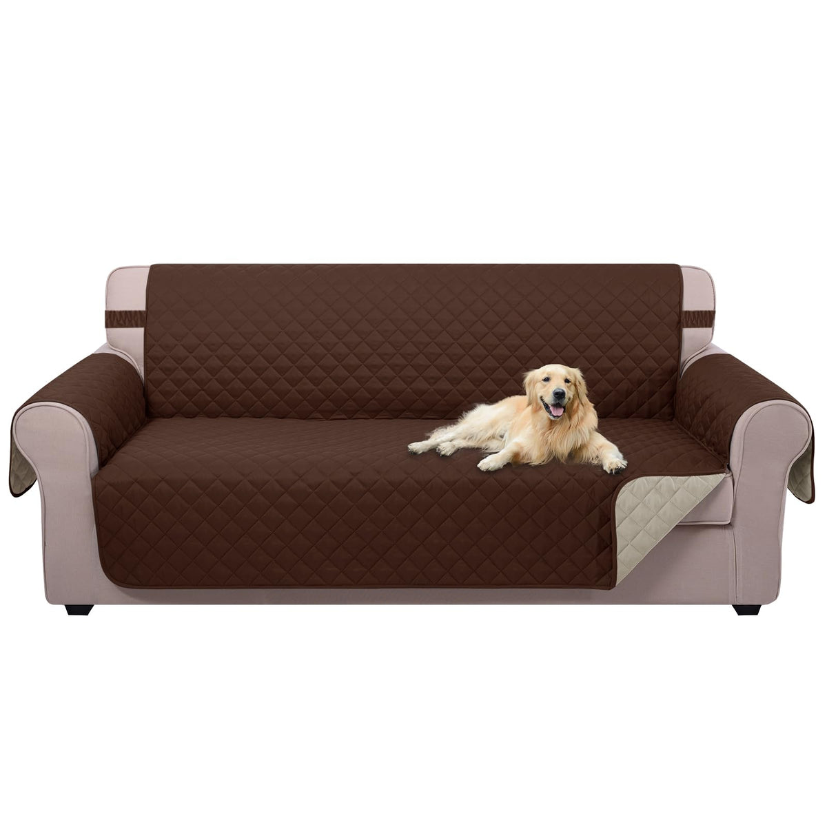 U-NICE HOME Large Sofa Cover Reversible Couch Cover, Dark Grey/Light Grey