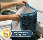 Muddy Mat® | Super Absorbent Door Mat Indoor, Microfiber Quick Dry Chenille Entryway Rug, Non-Slip Front Door Mat, Indoor Mats for Entryway, Machine Washable Pet Rug, Sky Blue 19"x30"