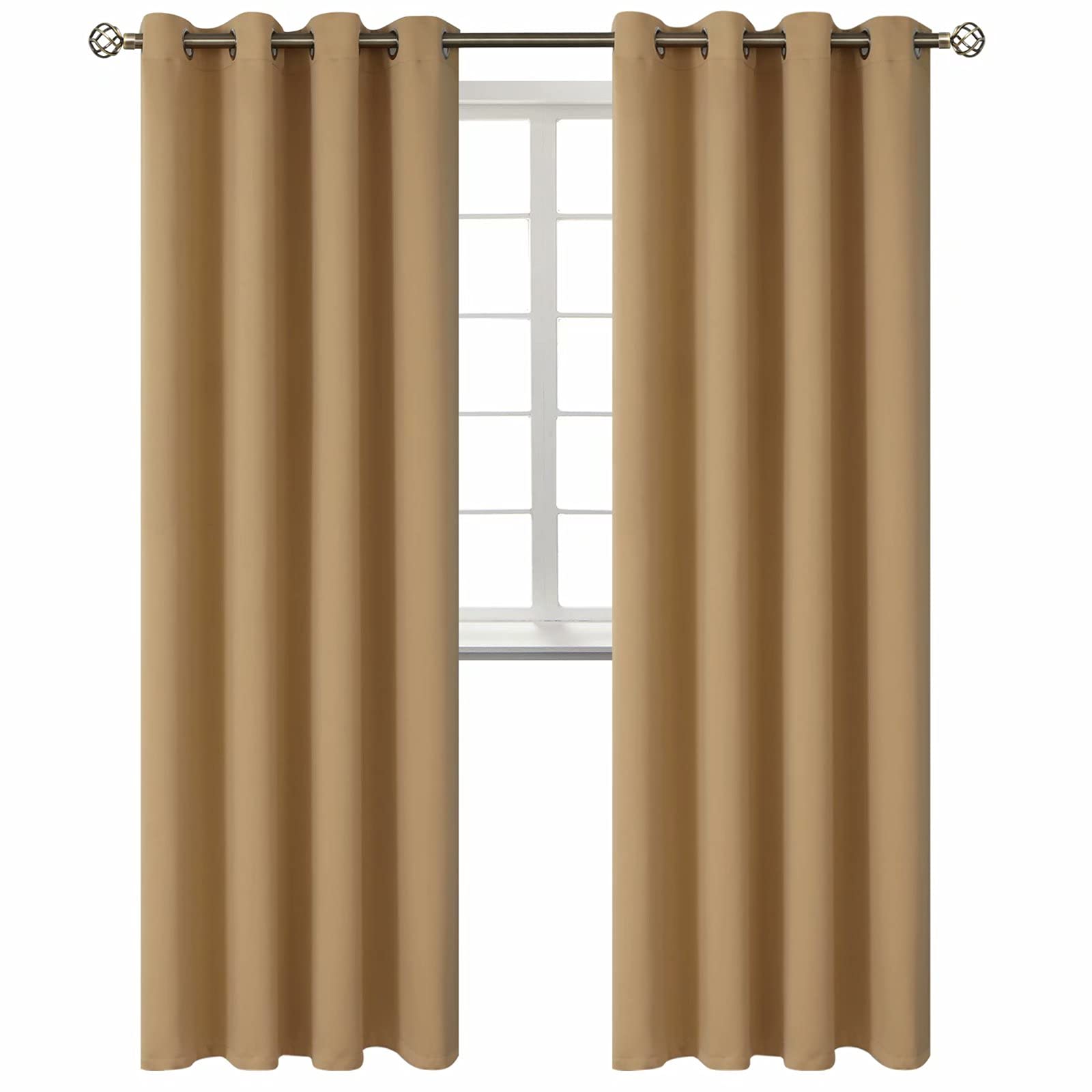 BGment Khaki Room Darkening Curtains 95 Inch for Living Room - 2 Panels