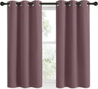 NICETOWN Dry Rose Blackout Shack Curtains Noise Reducing, Thermal Insulated and Privacy Room Darkening Drape Panels for Boy's Guest Room Door Small Short Window (2 Panels, W34 x L48 -Inch)