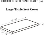 Couch Covers for 3 Cushion Sofa Pet Friendly Couch Cushion Covers Universal Sofa Covers Washable Stretch Slipcovers for Sectional Sofa (Texture Green,Large Triple Seat Cover)