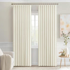 MIULEE Cream Back Tab Blackout Curtains 72 Inches Long 2 Panels Set for Living Room Bedroom Privacy, Rod Pocket/Pinch Pleat Thermal Insulated Room Darkening Pleated Light Blocking Drapes