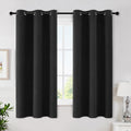MIULEE Black Blackout Bedroom Curtains 63 Inch Long Light Blocking