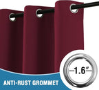 H.VERSAILTEX Christmas Doorway Curtain Blackout Door Curtain Room Divider Window Treatment Curtain for Bedroom Thermal Insulated Privacy Drape Soundproof Grommet, 42 x 80 inches, 1 Panel, Burgundy