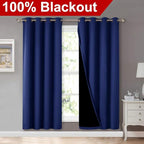 NICETOWN Full Shade Curtain Panels, Pair of Energy Smart & Noise Blocking Out Blackout Drapes for Apartment Window, Thermal Insulated Guest Room Lined Window Dressing(Royal Blue, 52 x 72 inch)