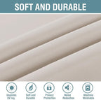 H.VERSAILTEX Blackout Curtain for Living Room Small Window Kitchen Blackout Curtains 45 inch Length Energy Saving Solid Grommet Blackout Drape, One Panel, Natural, 52" W x 45" L