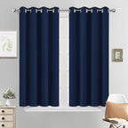 Yakamok Room Darkening Curtains 52x45 inch Length Navy Blue-Living Room