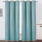 LEMOMO Stone Blue Thermal Blackout Curtains/42 x 95 Inch/Set of 2 Panels Room Darkening Curtains for Bedroom