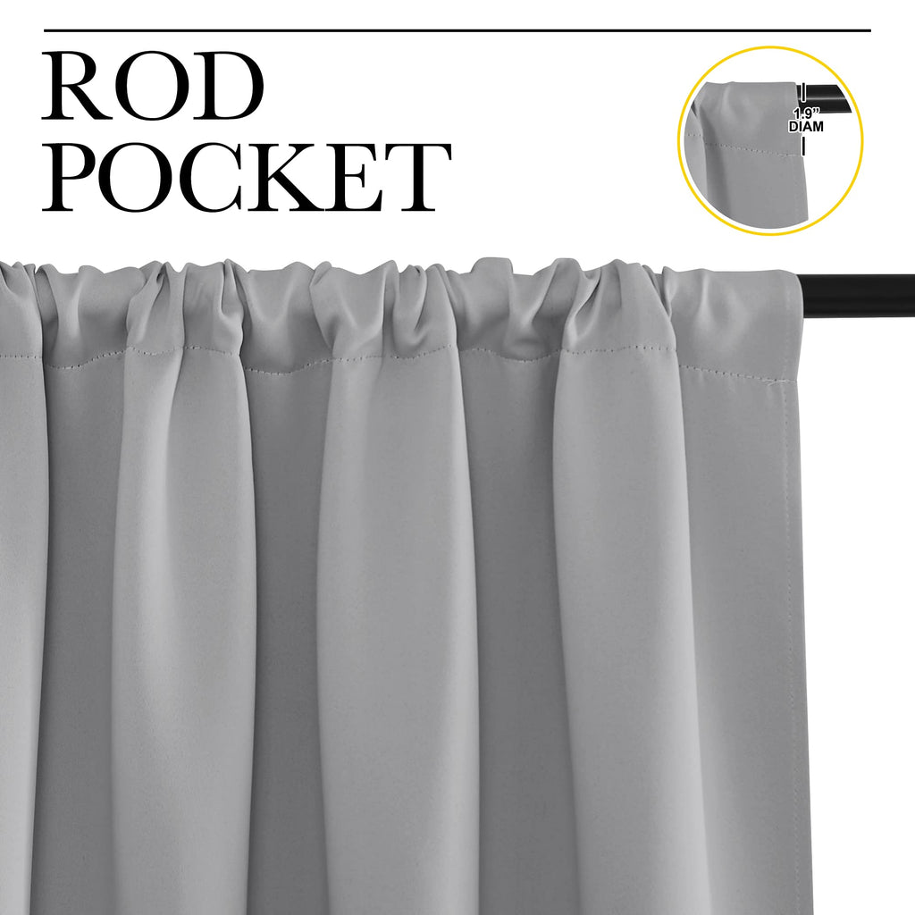NICETOWN RV Blackout Curtains for Camper Windows, Short Room Darkening Home Decoration Thermal Insulated Rod Pocket Blackout Blinds & Drapes for Small Windows (Silver Grey, 2 Panels, W34 x L40)