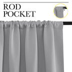 NICETOWN 2 Panels Blackout Curtains, Rod Pocket Window Curtains Room Darkning Drapes for Bedroom/Living Room, Thermal Insulated Solid Draperies for Home Office/Study, 62 by 72-Inch, Silver Grey