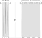NICETOWN Taupe Sheer Curtains 96 inches Long, Grommet Voile Textured Airy Sheer Window Treatments Elegant & Chic for Bedroom/Living Room, W54 x L96, 2 Panels