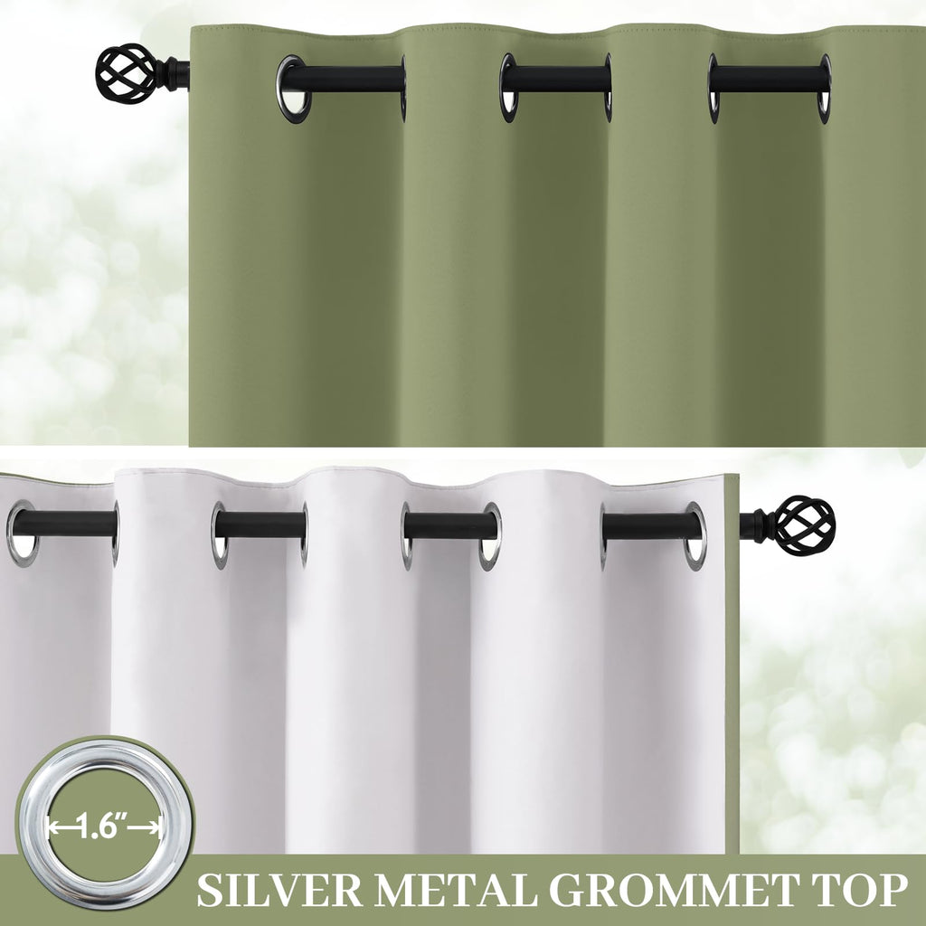 Yakamok Sage Blackout Curtains 96 Inches Long for Bedroom 40" Wide 2 Panel