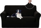 U-NICE HOME Loveseat Cover Stretch Couch Cover Sofa Cover Sofa Slipcover Furniture Protector for 2 Cushion Couch Sofa Pet Friendly(Loveseat, Black)