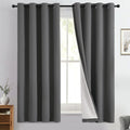 Yakamok Charcoal Grey 100% Blackout Curtains 63 Inches Long 50" Wide 2 Panel