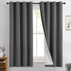 Yakamok Charcoal Grey 100% Blackout Curtains 63 Inches Long 50" Wide 2 Panel
