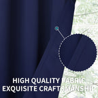 BGment Navy Blue Blackout Curtains for Bedroom 63 Inch Long - 2 Panels