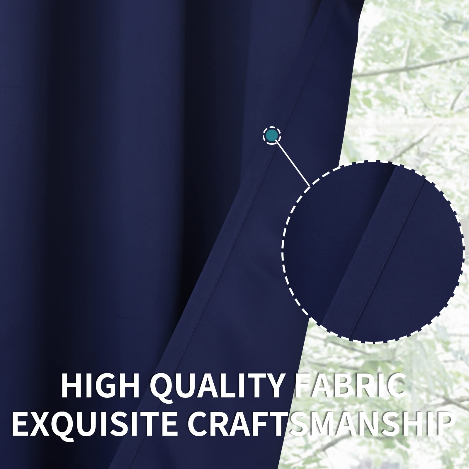 BGment Navy Blue Blackout Curtains for Bedroom 63 Inch Long - 2 Panels