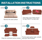 Turquoize 4 Piece Sofa Covers for 3 Cushion Couch Sofa Slipcover Soft Couch Cover for Dogs-Washable Sofa Furniture Covers with 3 Individual Large Cushion Covers (XL Sofa, Rust)