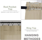 OWENIE Taupe Sheer Curtains 120 Inches Long 2 Panels Set, Airy Lightweight Sheer Taupe Curtains for Living Room Bedroom, Farmhouse Voile Filmy Rod Pocket Curtains Drapes, 2 Pcs, Each 59" Wx120 L Inch