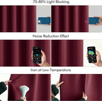 MIULEE Christmas Wine Red Back Tab Blackout Curtains 102 Inch Long 2 Panels Set for Bedroom, Rod Pocket/Pinch Pleated Thermal Insulated Living Room Darkening Light Blocking Floor to Ceiling Drapes