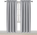 DWCN Blackout Curtains Room Darkening Thermal Insulated Bedroom Curtains Window Curtain Panels, 42 x 84 inches Long, Set of 2 Silver Grey Rod Pocket Drapes