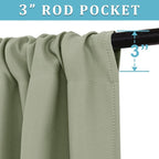RYB HOME Blackout Curtains for Bedroom Living Room 63 inches Long, Thermal Insulated Privacy Rod Pocket Drapes for Nursery Office Home Theater, Width 34 by Length 63, Sage Green, 2 Panels