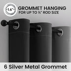 SimpleHome Ombre 100% Blackout Curtains for Bedroom, Full Light Blocking Black and Greyish White Curtains, Thermal Insulated Grommet Window Drapes for Living Room,2 Panels, 42x63 inches Length