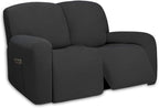 PureFit Super Stretch Loveseat Recliner Sofa Couch Cover with Pocket – 2 Seats Non Slip Soft Sofa Slipcover, Washable Reclining Furniture Protector for Kid,Pets (Recliner Loveseat, Dark Gray)